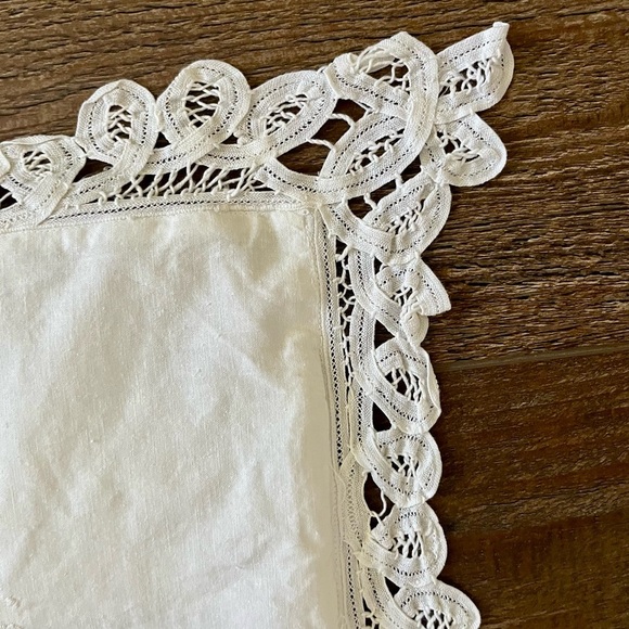 White Embroidered Throw Pillow 13/14 inches - Picture 7 of 11